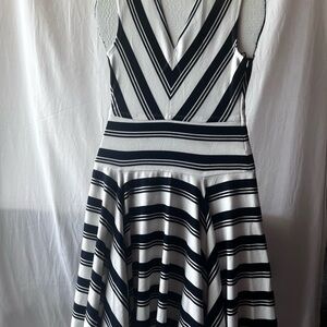 Derek Lam Monochrome Striped Midi Dress